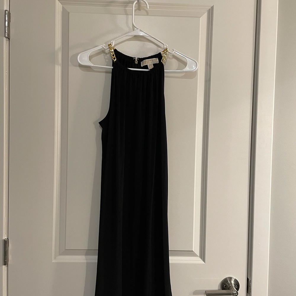 LIKE NEW Michael Kors Black Dress with Gold Hardware